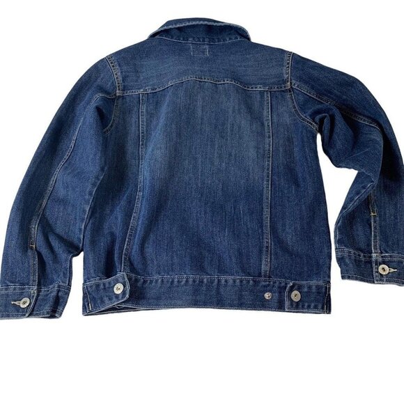 Old Navy Girls XL Jean Jacket Dark Wash Adjustable Waist Size -Like New - Picture 6 of 8